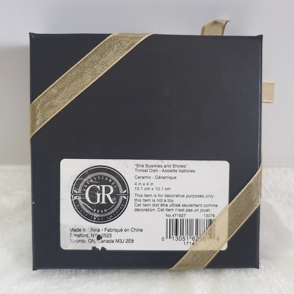 Grasslands Road She Sparkles She Shines Aunt Ceramic Gold Trinket Dish NIB - Picture 6 of 8